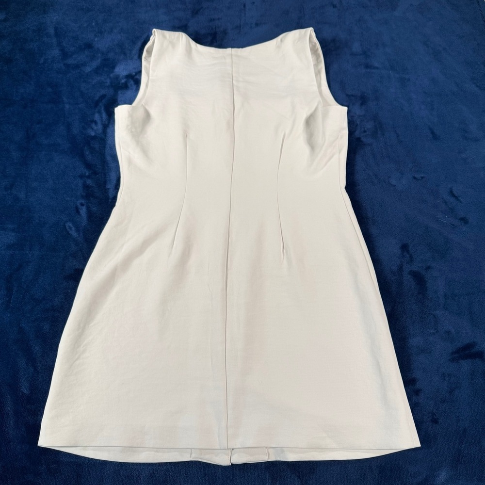 Abercrombie & Fitch Mini Dress Women Small P White Square Neck Button Front NWT - Picture 8 of 8